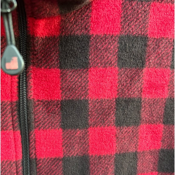 Woolrich Buffalo Plaid Red/Black Fleece Full Zip Up Vest Jacket Mens Sz 2XL C10 - Picture 6 of 6